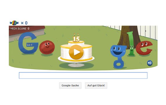 15 Jahre Google: Interaktives Doodle zum ungenauen Geburtstag