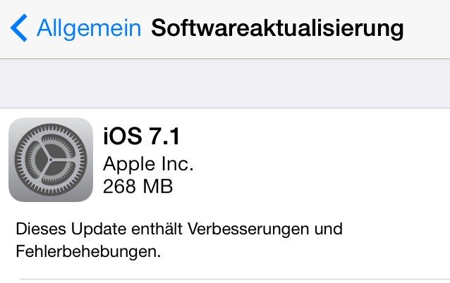 iOS 7.1 Download und Installation