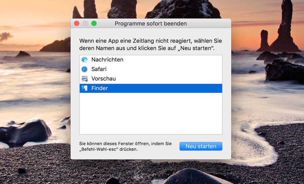 Tipp: Programm am Mac bei Problem „sofort beenden“