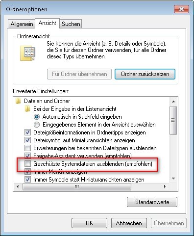 thumbs db systemdateien anzeigen