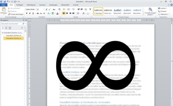 Unendlich Zeichen Schreiben So Geht S Mit Word Excel Iphone Und Co
