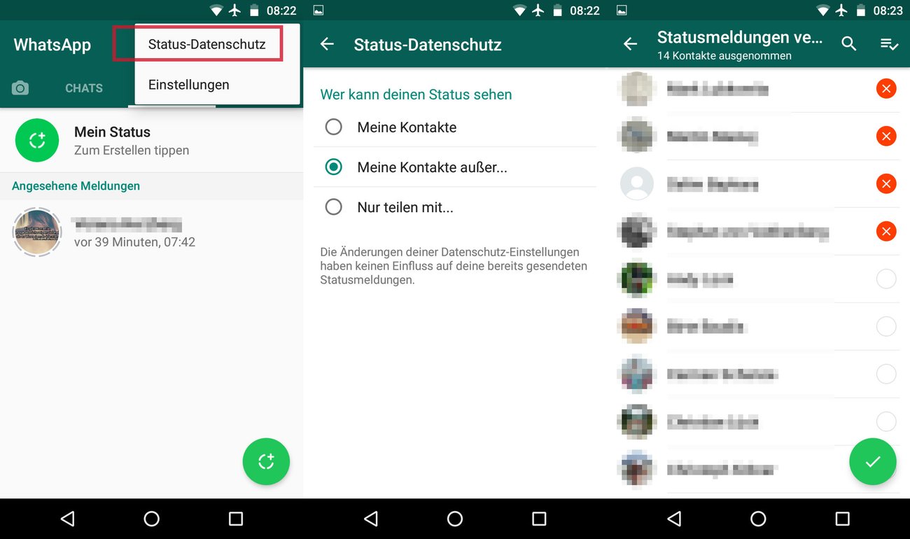 Können Nicht Gespeicherte Kontakte Den Whatsapp Status Sehen www.giga.de