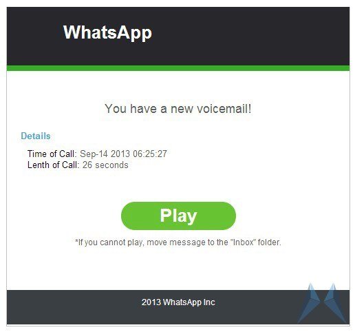 WhatsApp Spam: E-Mails täuschen Empfang einer Voicemail vor (Achtung!)