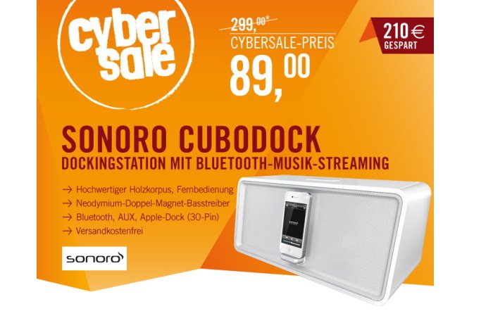 sonoro cuboDock-Dockingstation für 89,00 Euro bei Cyperport