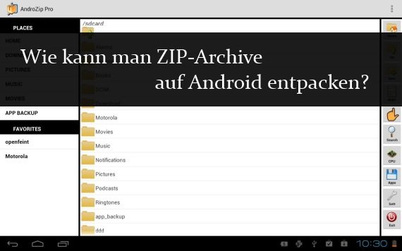 ZIP Dateien auf Android entpacken und erstellen
