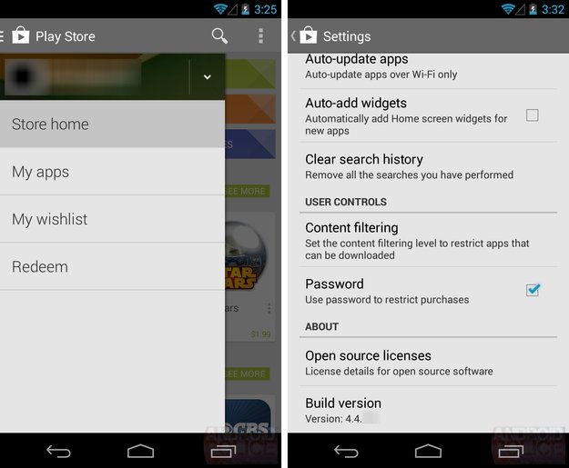 Play Store: Version 4.4 der Android-App mit seitlicher Navigationsleiste gesichtet
