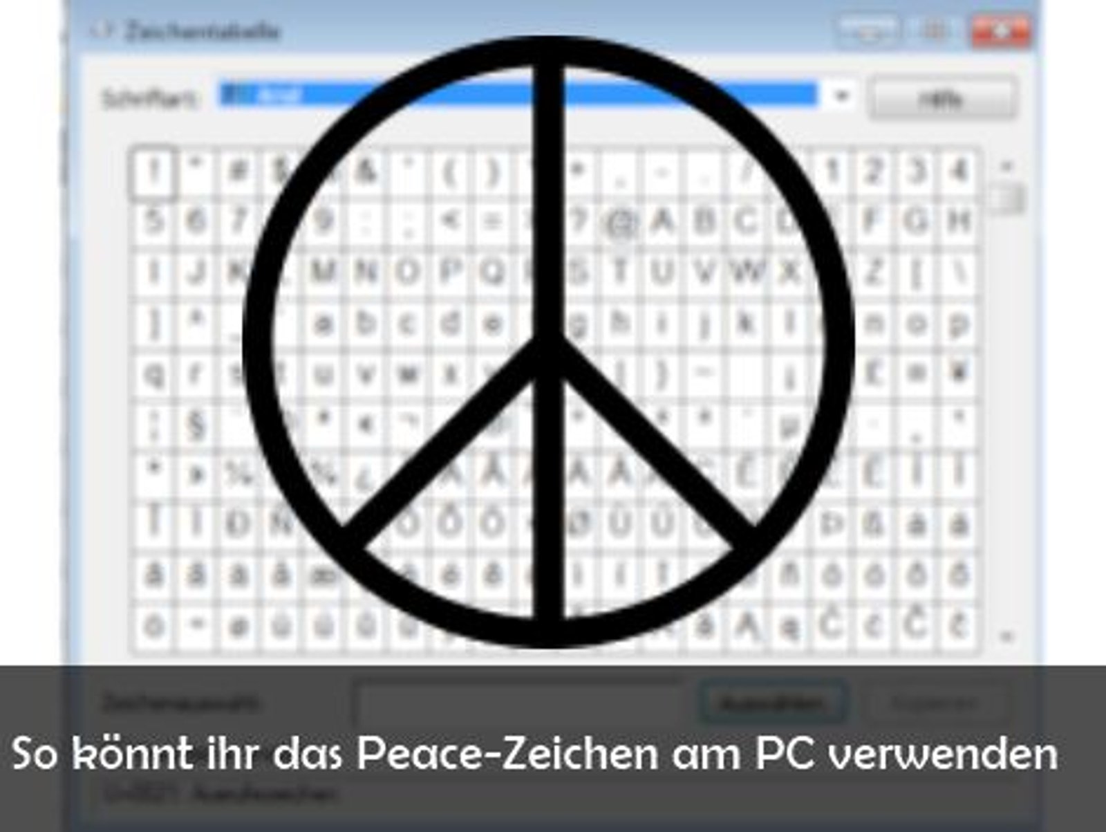 Peace-Zeichen am PC schreiben bei Facebook und Co. und seine Bedeutung