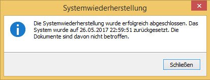 So eine ähnliche Meldung seht ihr nach der Wiederherstellung.