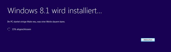 Windows 8 wird als Upgrade installiert. Bild: GIGA