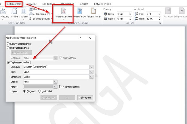 word-wasserzeichen-text-benutzerdefiniert