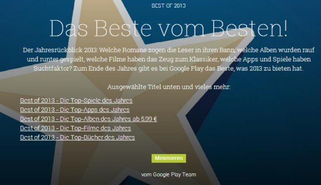 Best of 2013: Der Google Play Store Jahresrückblick