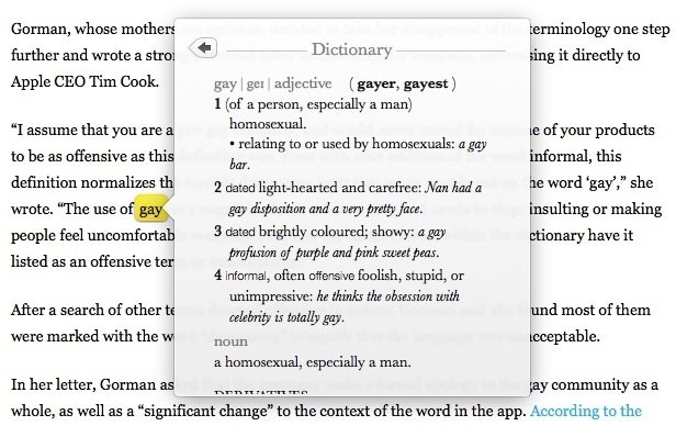 Apple-Wörterbuch: Schülerin beschwert sich über "Gay"-Eintrag - Apple reagiert