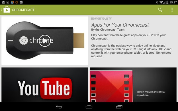 Chromecast: Apps für Googles HDMI-Dongle mit eigener Kategorie im Play Store