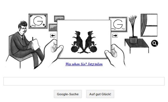 Google ehrt Hermann Rorschach: Mach den Tintenklecks-Test
