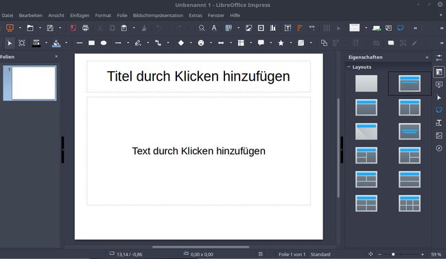 Das LibreOffice-Tool Impress kann PowerPoint-Dateien öffnen und bearbeiten.