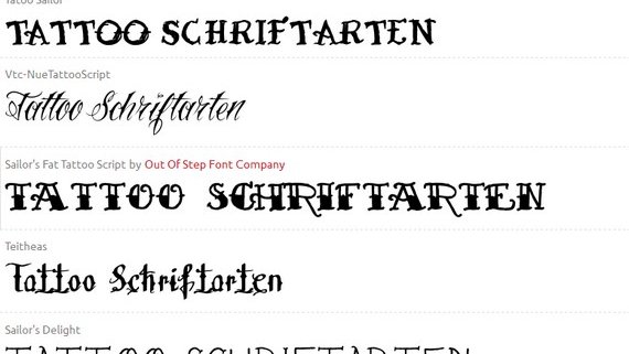 Tattoo Schriftarten Testen