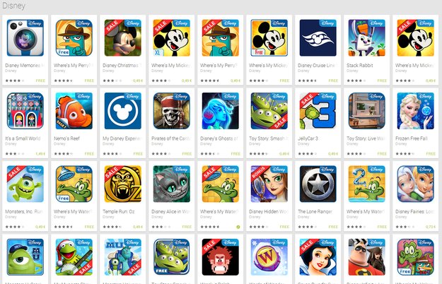 12 Disneyspiele im Play Store auf 49 Cent reduziert!