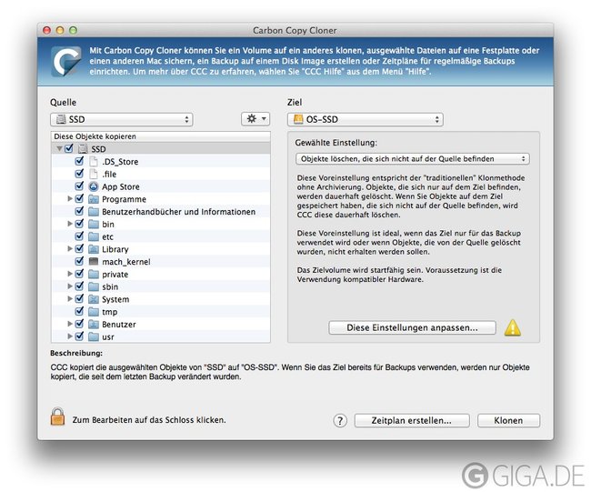 Festplatte kopieren mit Carbon Copy Cloner (Mac)
