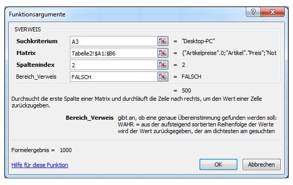 Die SVerweis-Funktion in Microsoft Excel verwenden - Anleitung