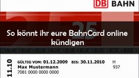 BahnCard kündigen: Online, per E-Mail oder per Brief – so geht's