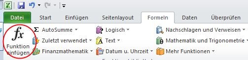 excel-funktion-einfügen