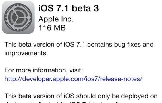 iOS 7.1 Beta 3 veröffentlicht: Neuerungen im Überblick