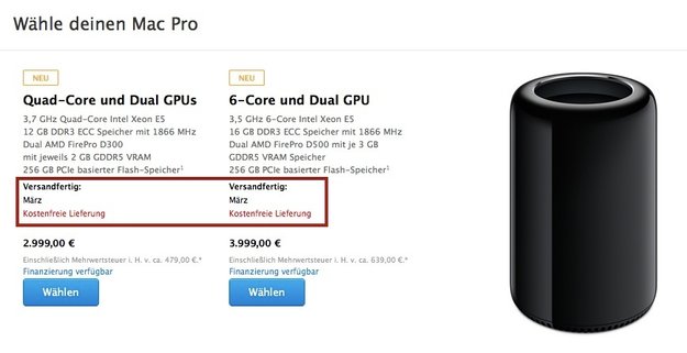 Mac Pro: Jetzt erst im März versandfertig