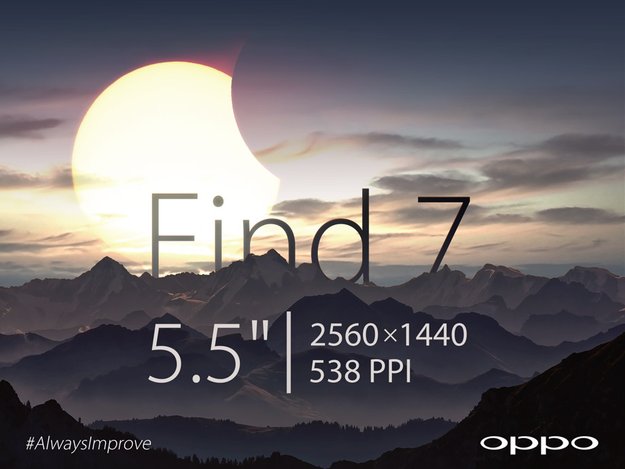 Oppo Find 7: High End-Bolide mit WQHD-Display wird am 19. März vorgestellt