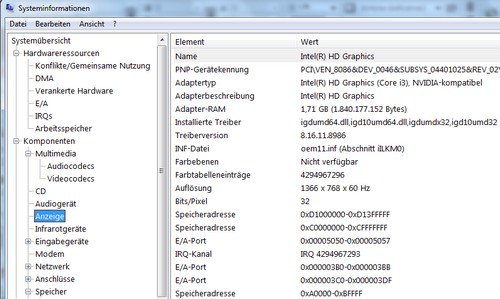 PC-Hardware anzeigen mit MSinfo