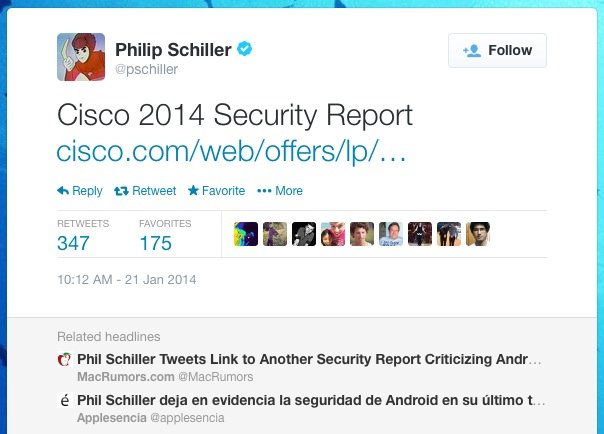 Phil Schiller twittert wieder über Android-Malware