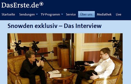 Exklusives Snowden-Interview am Sonntag im Ersten und in der Mediathek