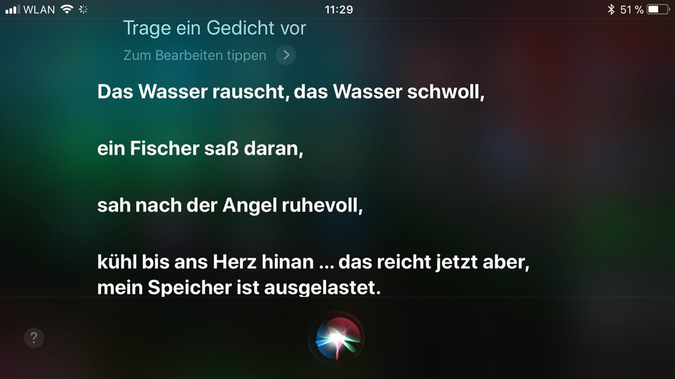 Lustige SiriSprüche „Ich bin eher ein freies Radikal!“