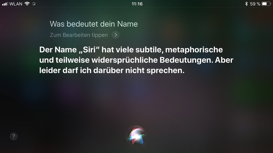 Lustige SiriSprüche „Ich bin eher ein freies Radikal!“