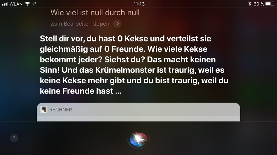 Lustige Siri-Sprüche: „Ich bin eher ein freies Radikal!“