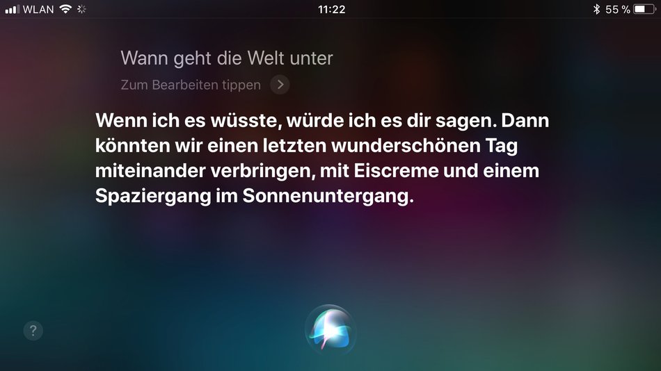 Lustige SiriSprüche „Ich bin eher ein freies Radikal!“
