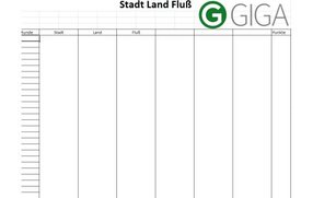 Stadt Land Fluß Vorlage Excel und PDF