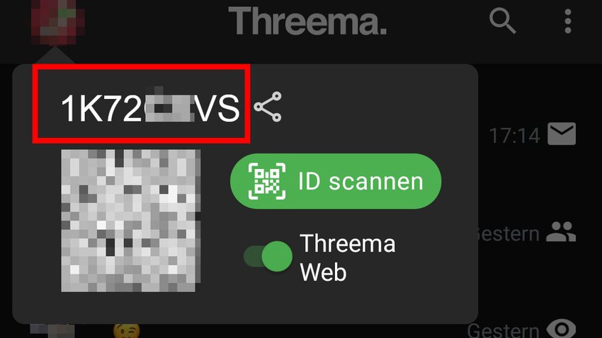 Die Threema-ID ist einmalig und identifiziert euch als Nutzer. Bild: GIGA