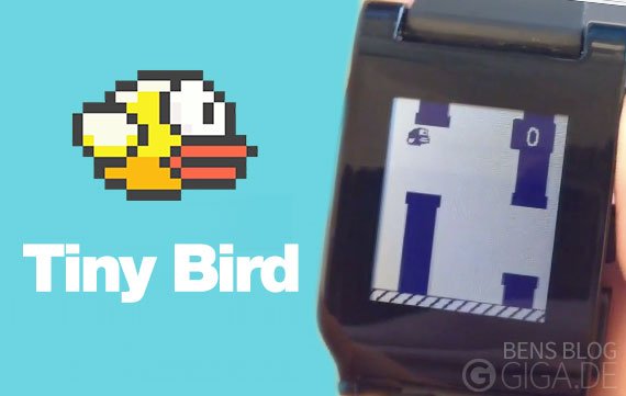 Tiny Bird: Flappy Bird auf der Pebble Smart Watch spielen