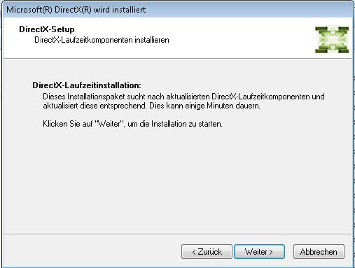 Installation von DirectX