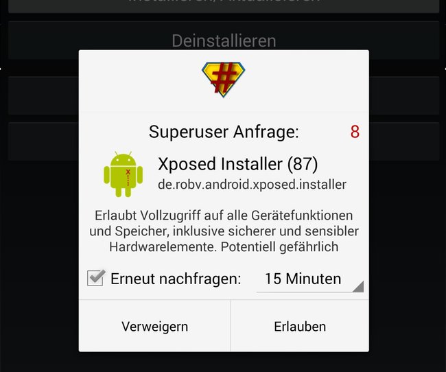 Super-User-xposed-anfrage