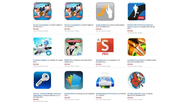 Heute gratis bei Amazon: Swype, Runtastic Pro, Worms 2, Monopoly & mehr