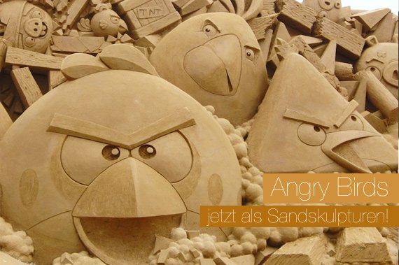 Angry Birds jetzt auch als Sandskulpturen