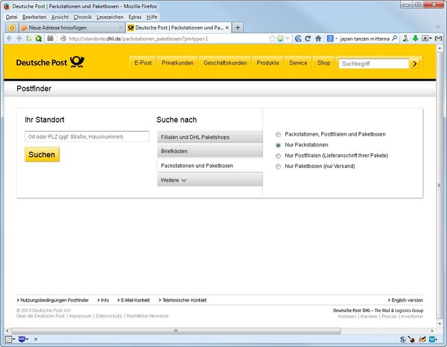 dhl packstationfinder