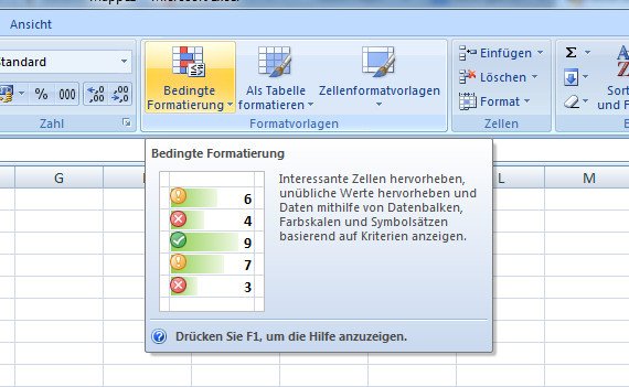 excel bedingte formatierung