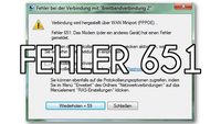 Lösung: Fehler 651 in Windows 7 (keine Internetverbindung)