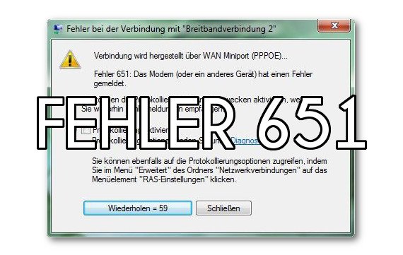 Losung Fehler 651 In Windows 7 Keine Internetverbindung