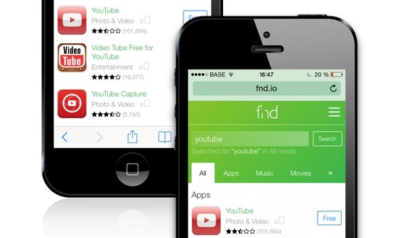 Alternative zur Suche im App- und iTunes-Store: fnd als Web-App