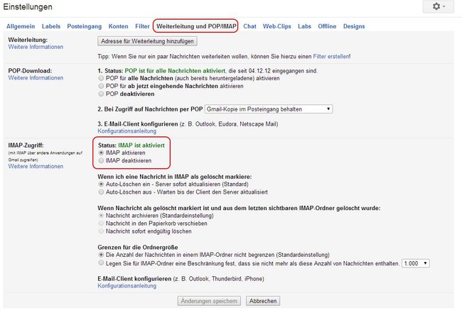 gmail-imap-einstellungen