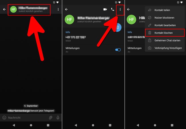So löscht ihr in Telegram einen Kontakt. (Bildquelle: GIGA)