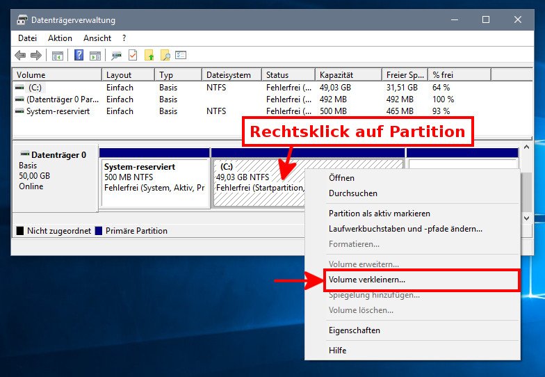 Festplatte Partitionieren Windows 10